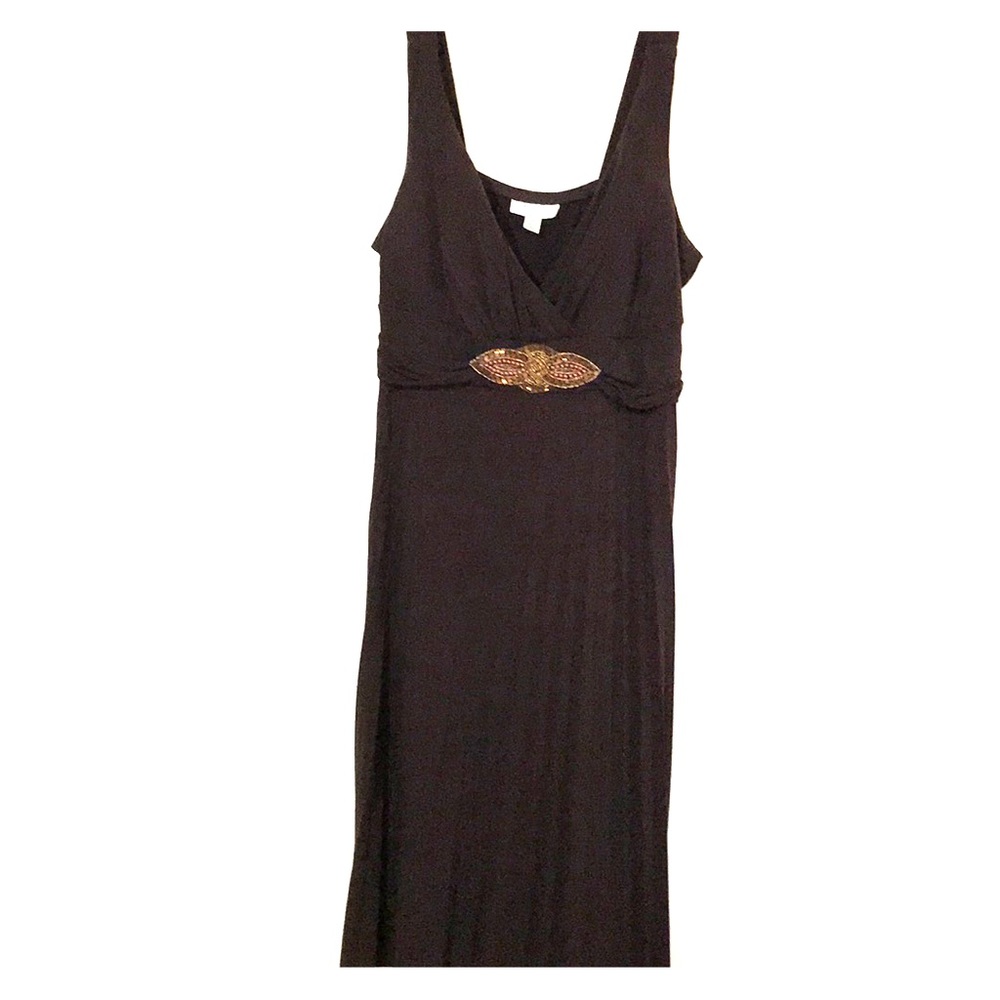 Embellished brown tank dress
